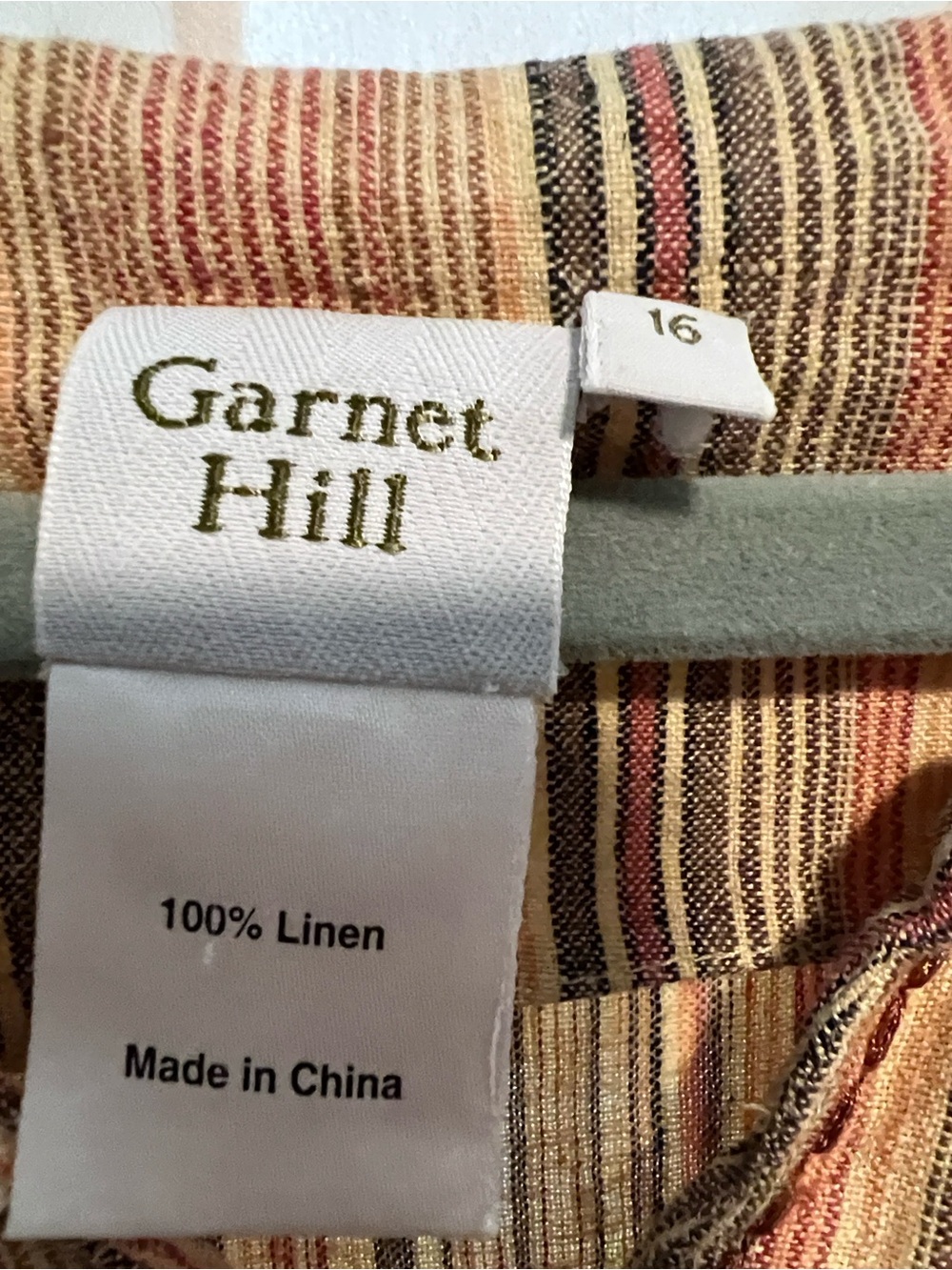 Garnet Hill Sleeveless Striped Linen-Blend dress - Picture 3 of 11